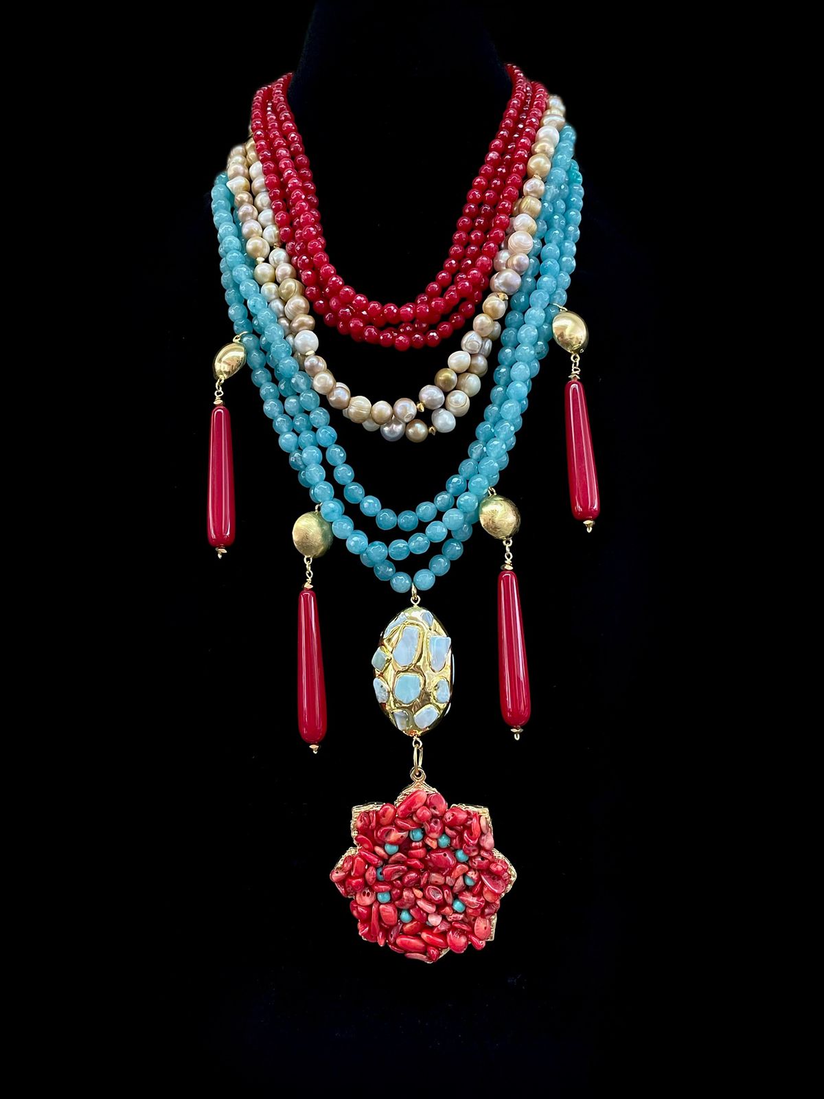 MAXI COLLAR  AGATA CORAL